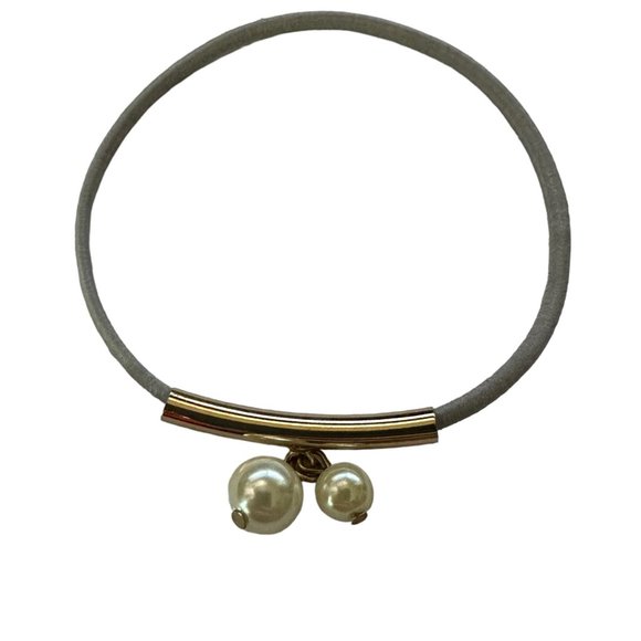 Womens Bracelet Jewelry Diameter 2.5" Faux White Pearl Bead Costume Fashion - Picture 4 of 6